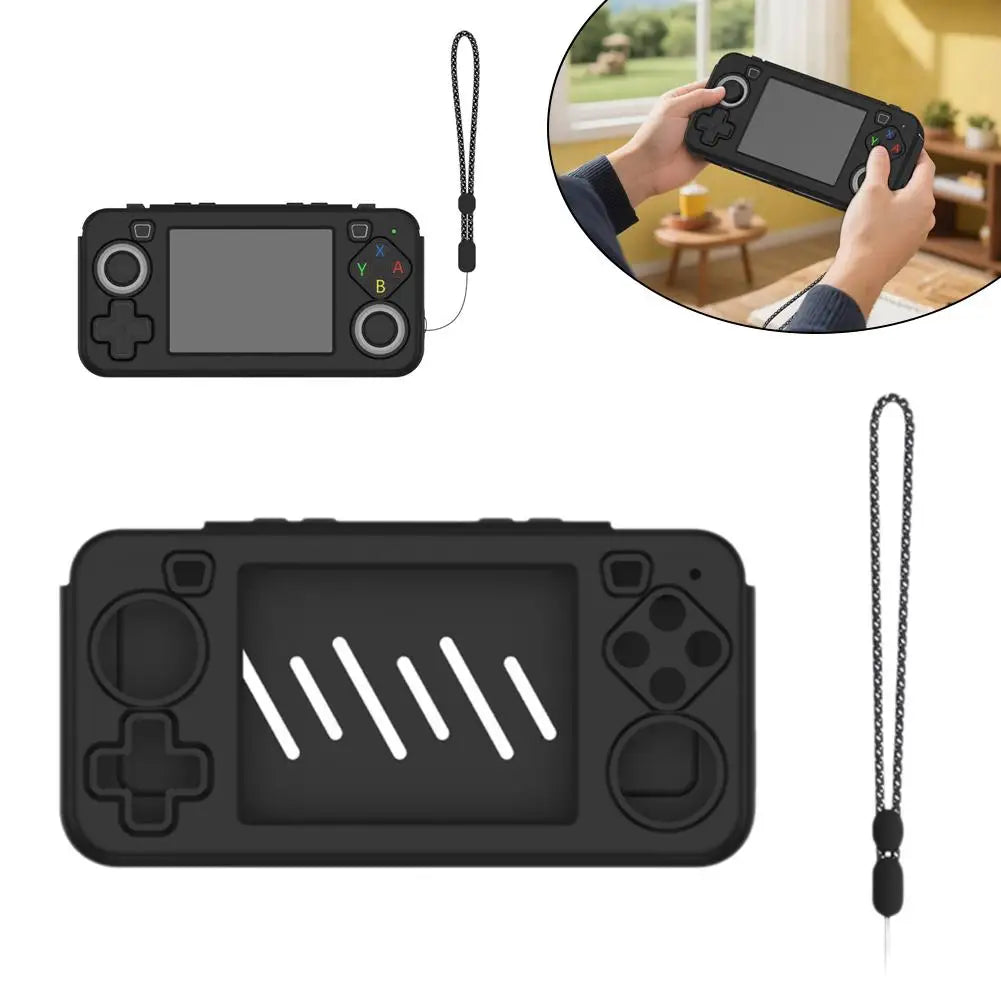For R36H Silicone Case Flexible Protective Sleeve Anti-Scratch Protective Case Shockproof Handheld Retro Game Console Shell Peaceful Pleasures Health and Wellness