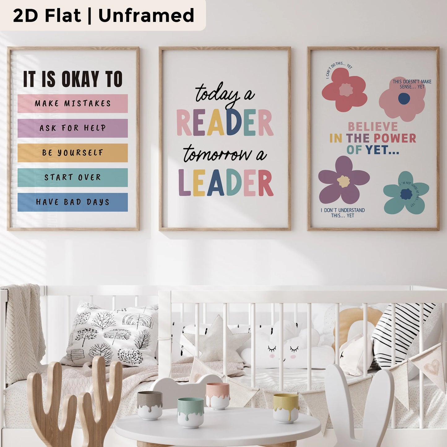3-Piece Inspirational Quote Canvas Wall Art | Kids & Living Room