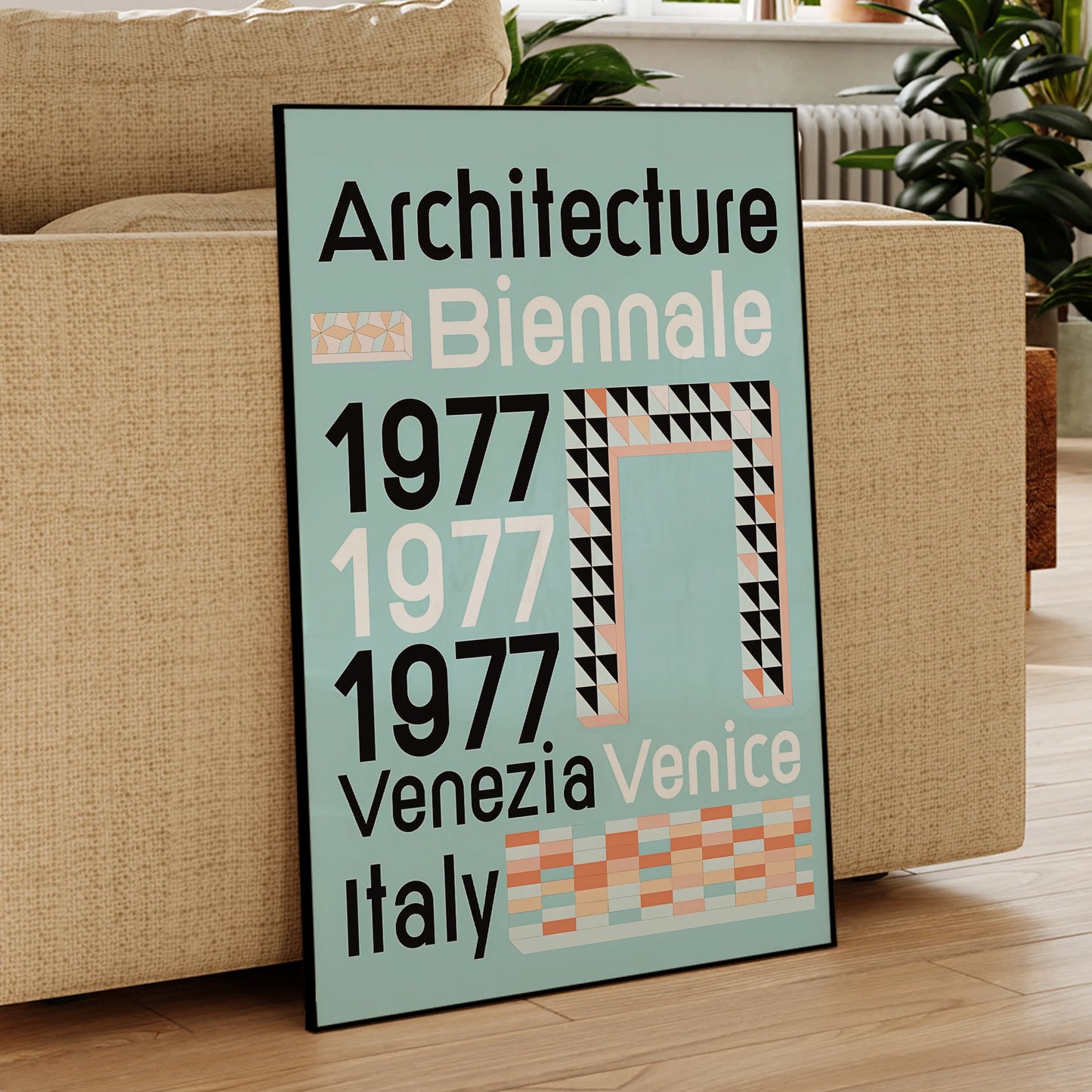 Architecture Biennale 1977 Retro Canvas Wall Art | Aluminum Frame