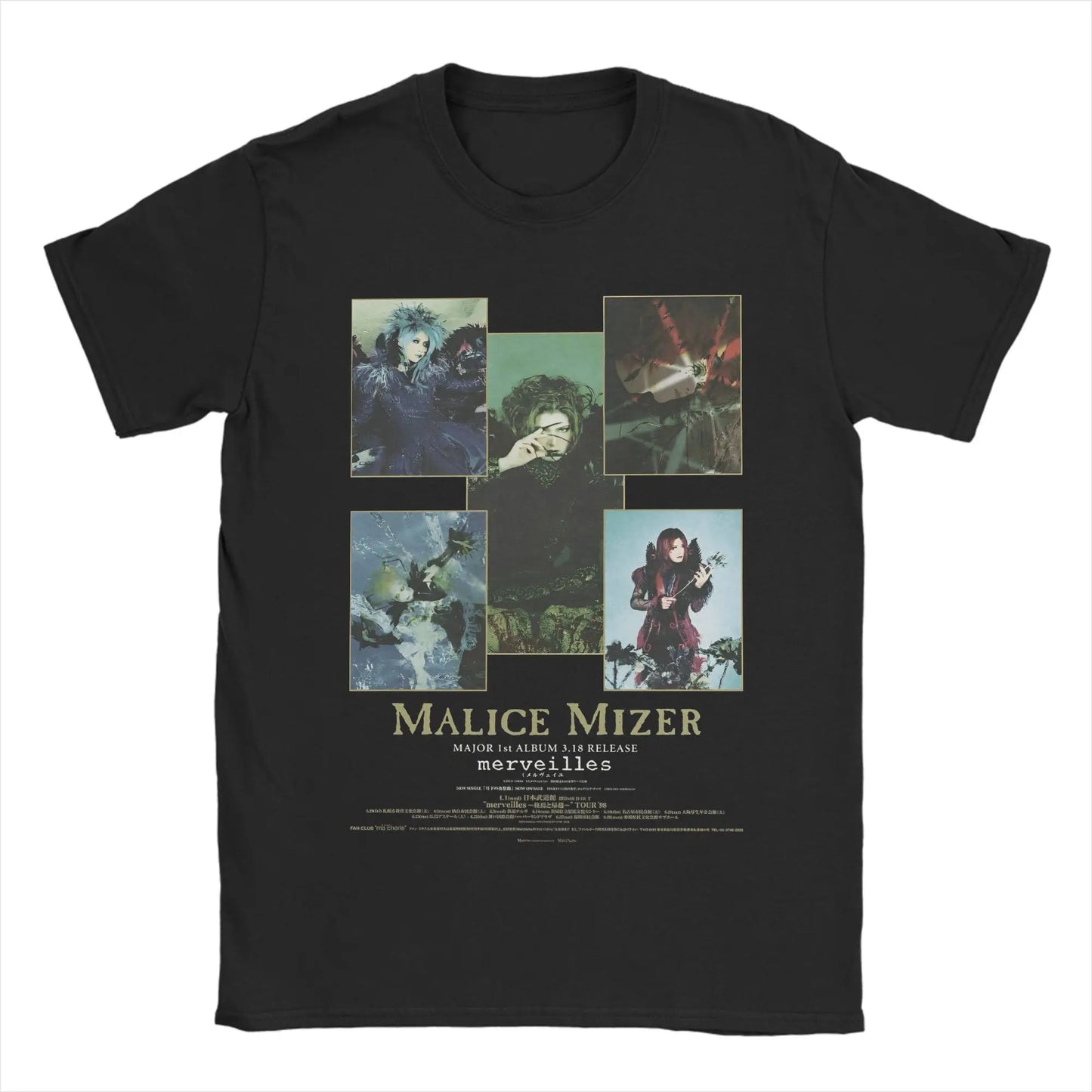 Malice Mizer Harajuku Oversized T-Shirt | Y2K Cotton Graphic Tee Graphic T-Shirt Peaceful Pleasures Health and Wellness Dark Grey S