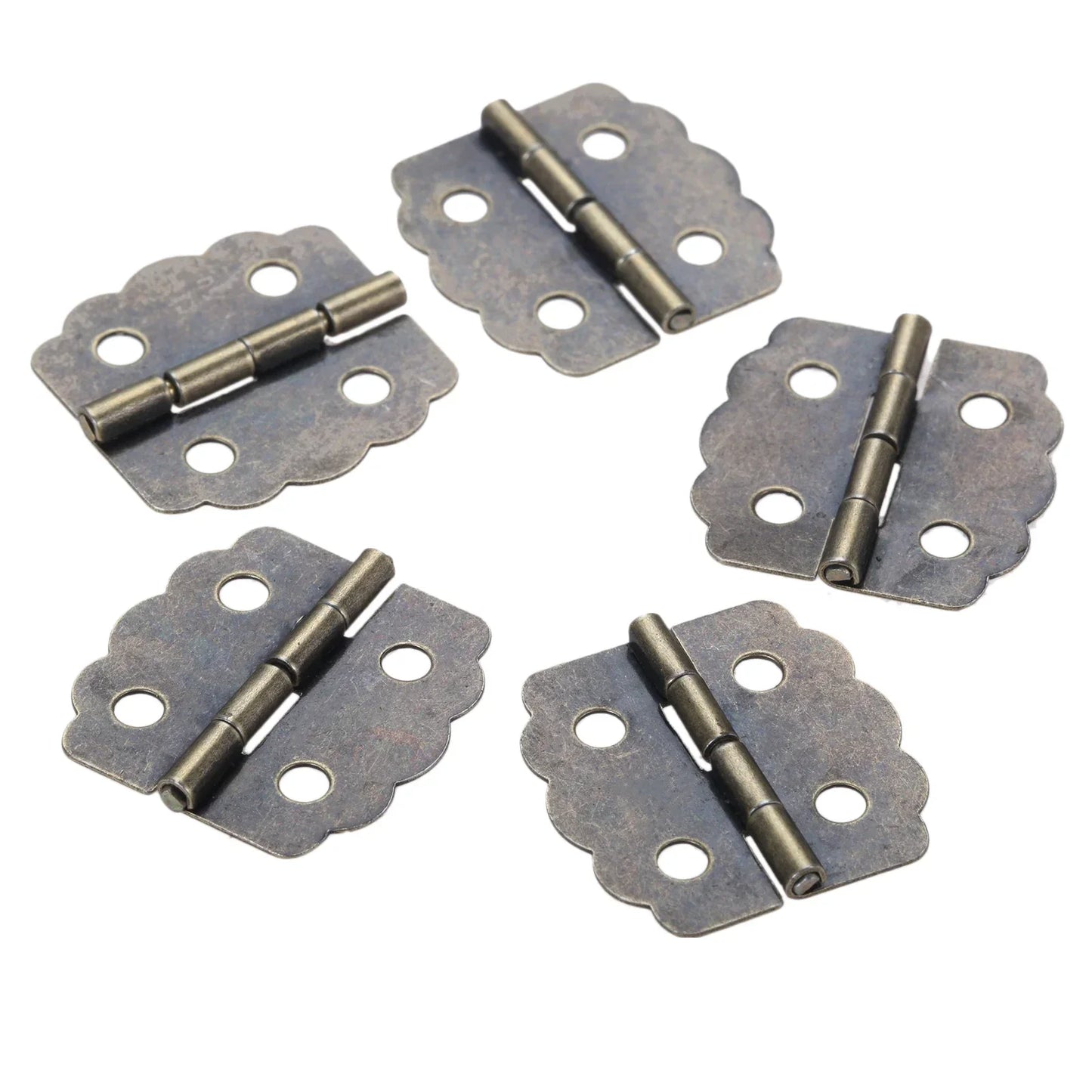 4-Pack Antique Bronze Mini Hinges – Cabinet, Jewelry Box & Dollhouse