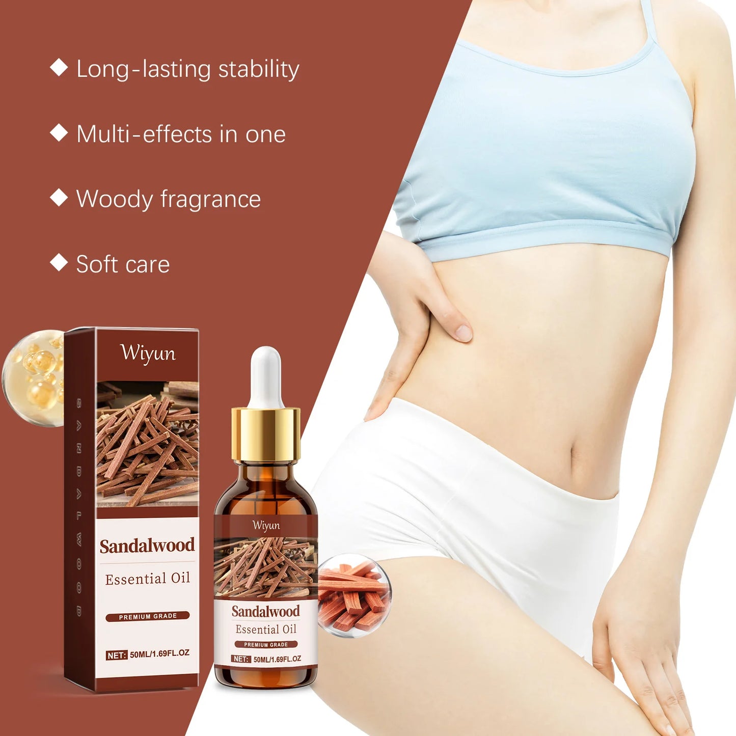 WIYUN Sandalwood Essential Oil – Hair & Body Moisturizer 50ml