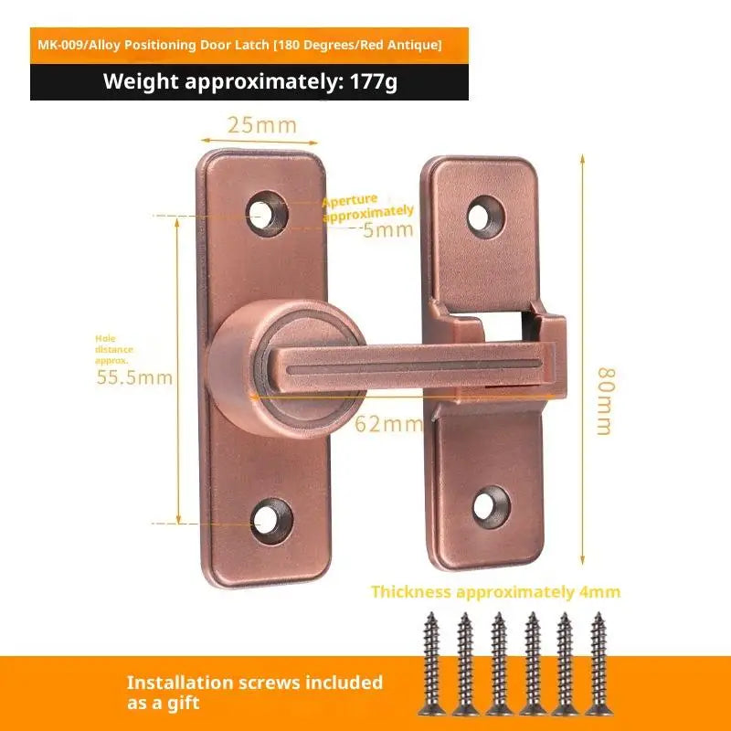 Zinc Alloy 90° Sliding Door Latch | Luminous Barn Gate Bolt