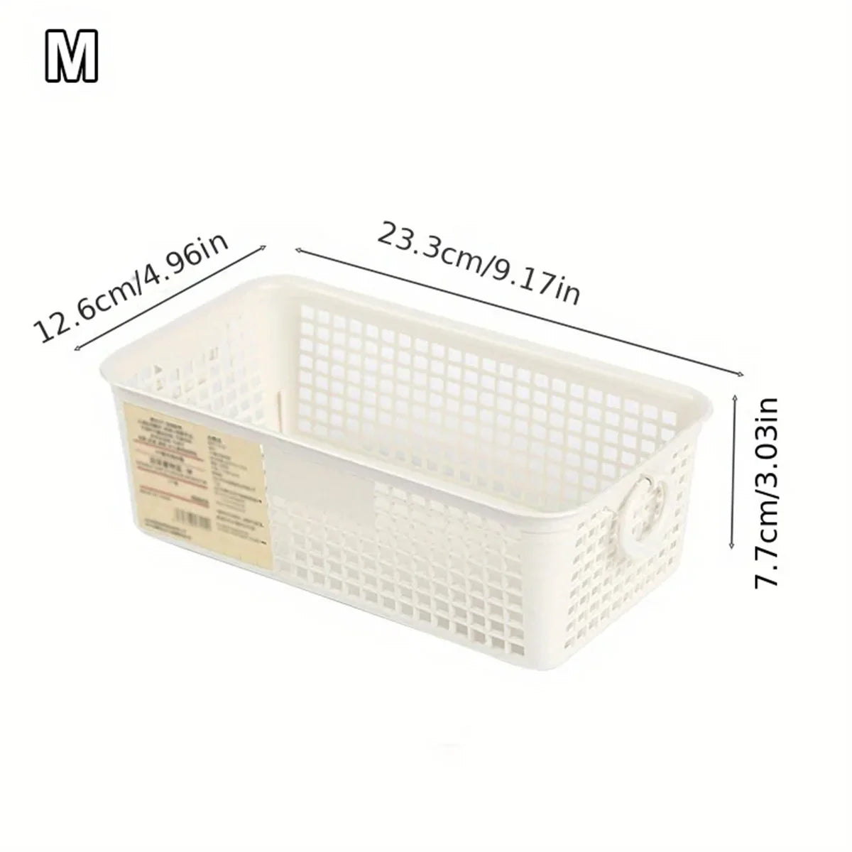 1 Piece Desktop Dual-Ear Storage Basket Snack Organizer with Hollow Rectangular Basket Plastic Storage Box Peaceful Pleasures Health and Wellness ALI-RR-K-1095402