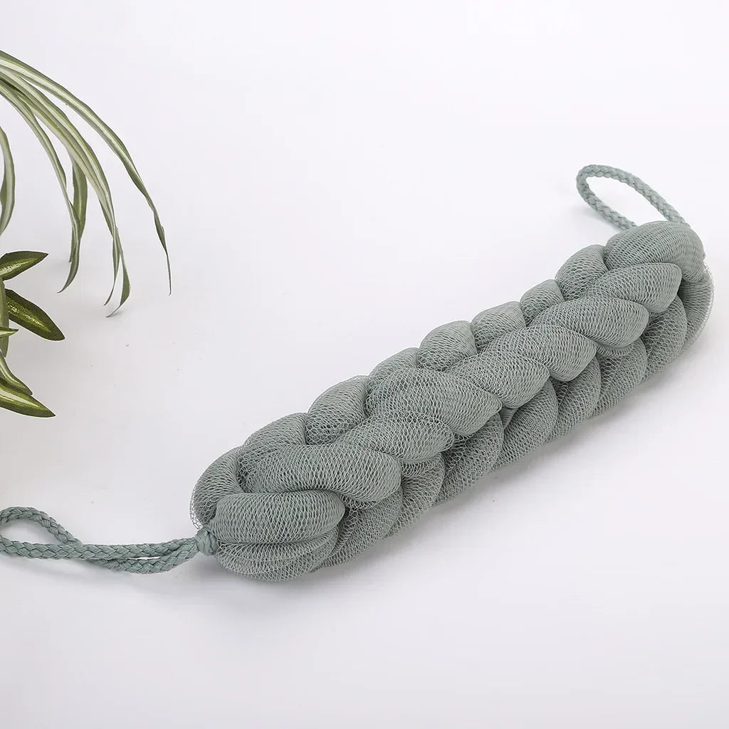 Flower Mesh Long Back Scrubber Exfoliating Bath Sponge Strap Bath Scrubber Strap Peaceful Pleasures Health and Wellness