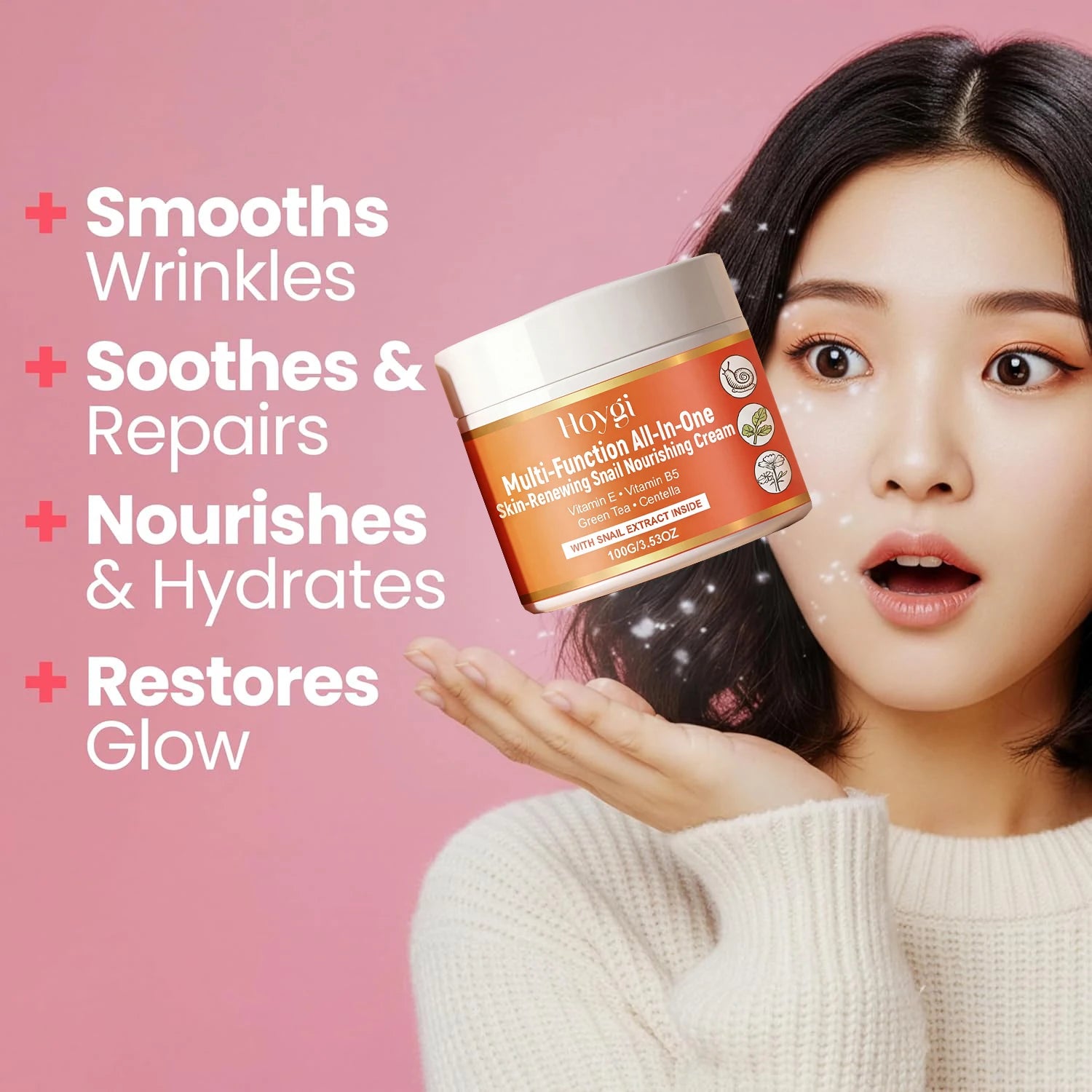 Snail Mucin Moisturizer Cream Korean Skin Care Day & Night Snail Repair for Face Beauty Anti Aging Facial Skincare Peaceful Pleasures Health and Wellness