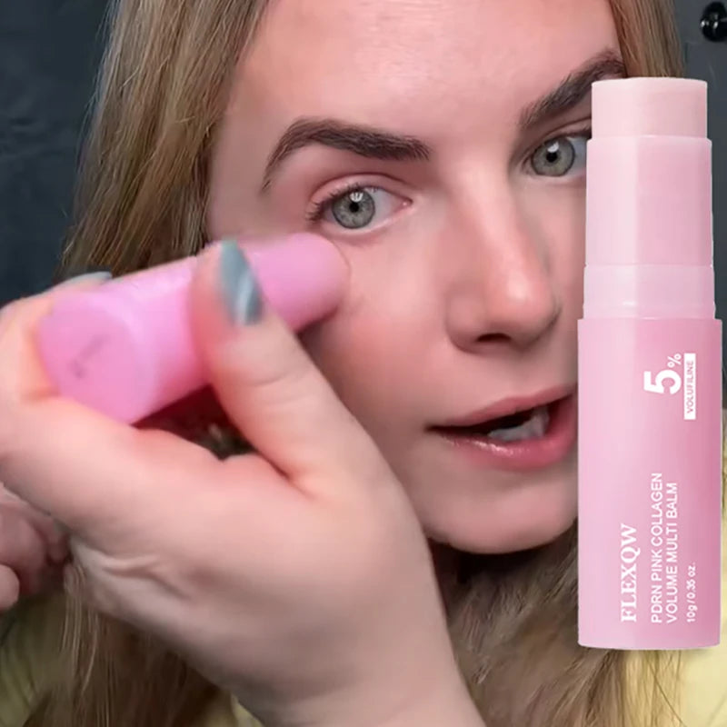 Pink Collagen Multi-balm Stick Deeply Hydrate Plumping Serum Balm For Face Neck Body Moisturizer Stick Nourish Dry Skin Skincare Peaceful Pleasures Health and Wellness
