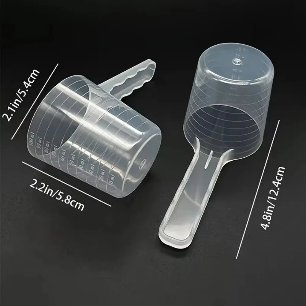 Mini 100ml Pet Food Measuring Spoon Plastic Transparent Measuring Cups Long Handle Durable Feeding Dog Shovel Peaceful Pleasures Health and Wellness