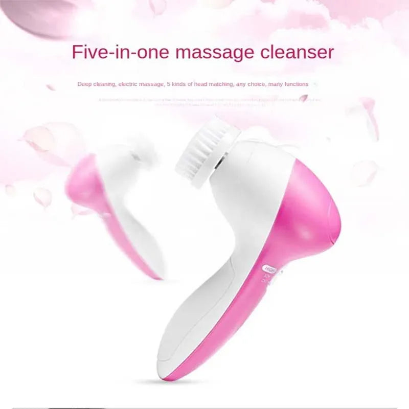 High Quality Hand Held Electric Facial Brush Acne Treatment Pore Cleaner Exfoliators Waterproof 5 1 Face Cleansing Tool 2 Speed Peaceful Pleasures Health and Wellness