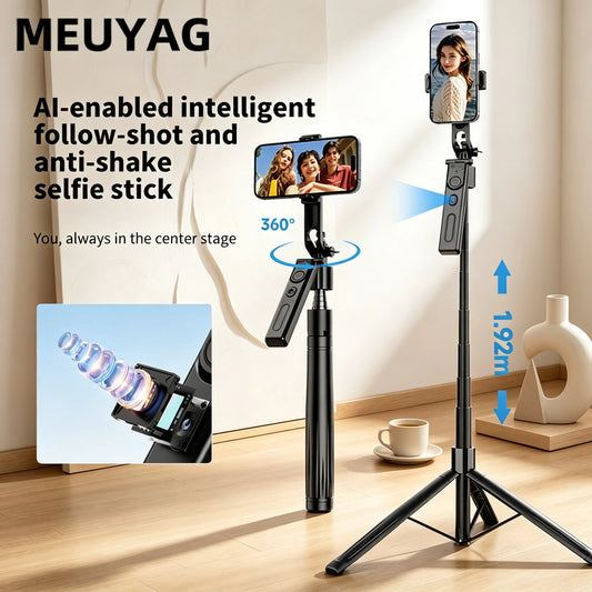 360° AI Face Tracking Selfie Stick Tripod | Gesture Control Peaceful Pleasures Health and Wellness