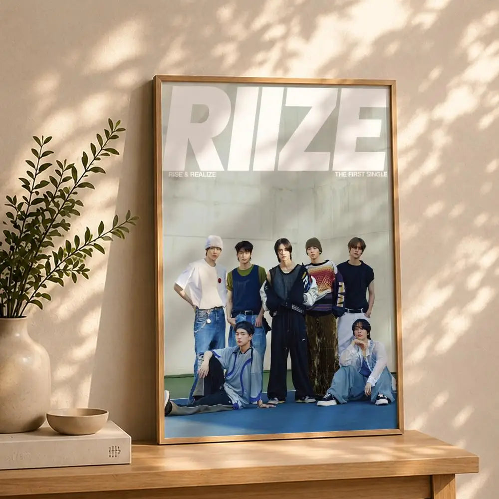 Kpop R-RIIZES Poster HD Self Adhesive Waterproof Wall Art Ideal for Home Office Dorm Bedroom Great Gift Peaceful Pleasures Health and Wellness White2 50X70cmNoframe