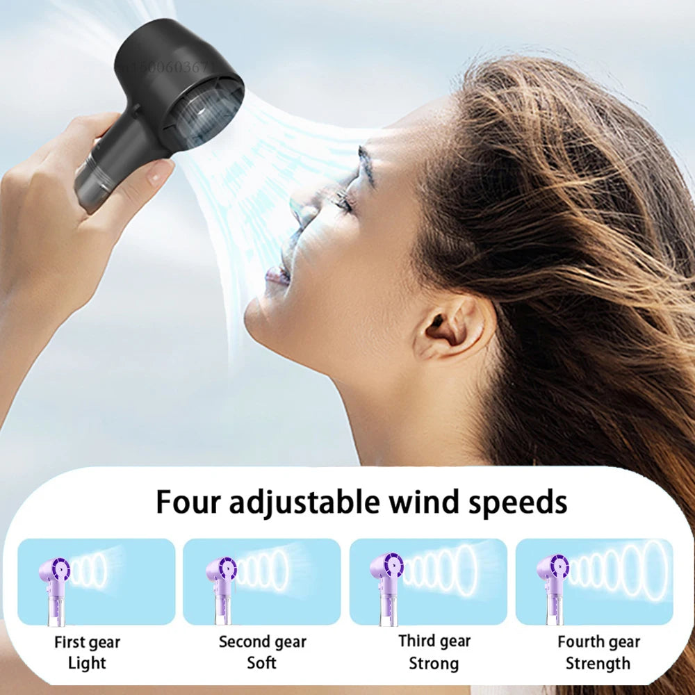 Water Mist Fan Portable Handheld Humidifier Fan with Sprayer Rechargeable 4 Wind Speed Coolling Mist Fan Mini Water Spray Fan Peaceful Pleasures Health and Wellness