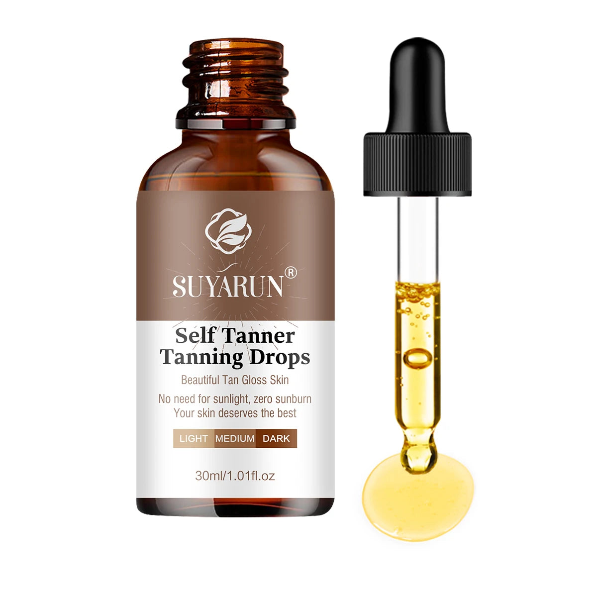 Sunless Tanning Serum - Buildable Natural Glow, Streak-Free Formula for All Skin Tones. Moisturizing & Non-Irritating. Peaceful Pleasures Health and Wellness 30ml