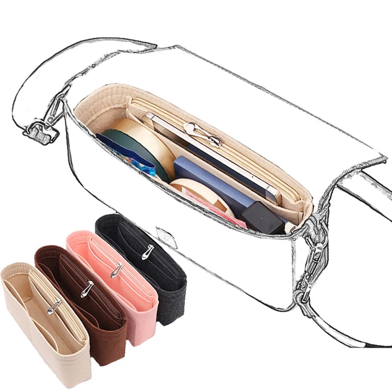 Felt Insert Bag Organizer – Handbag Liner & Makeup Organizer