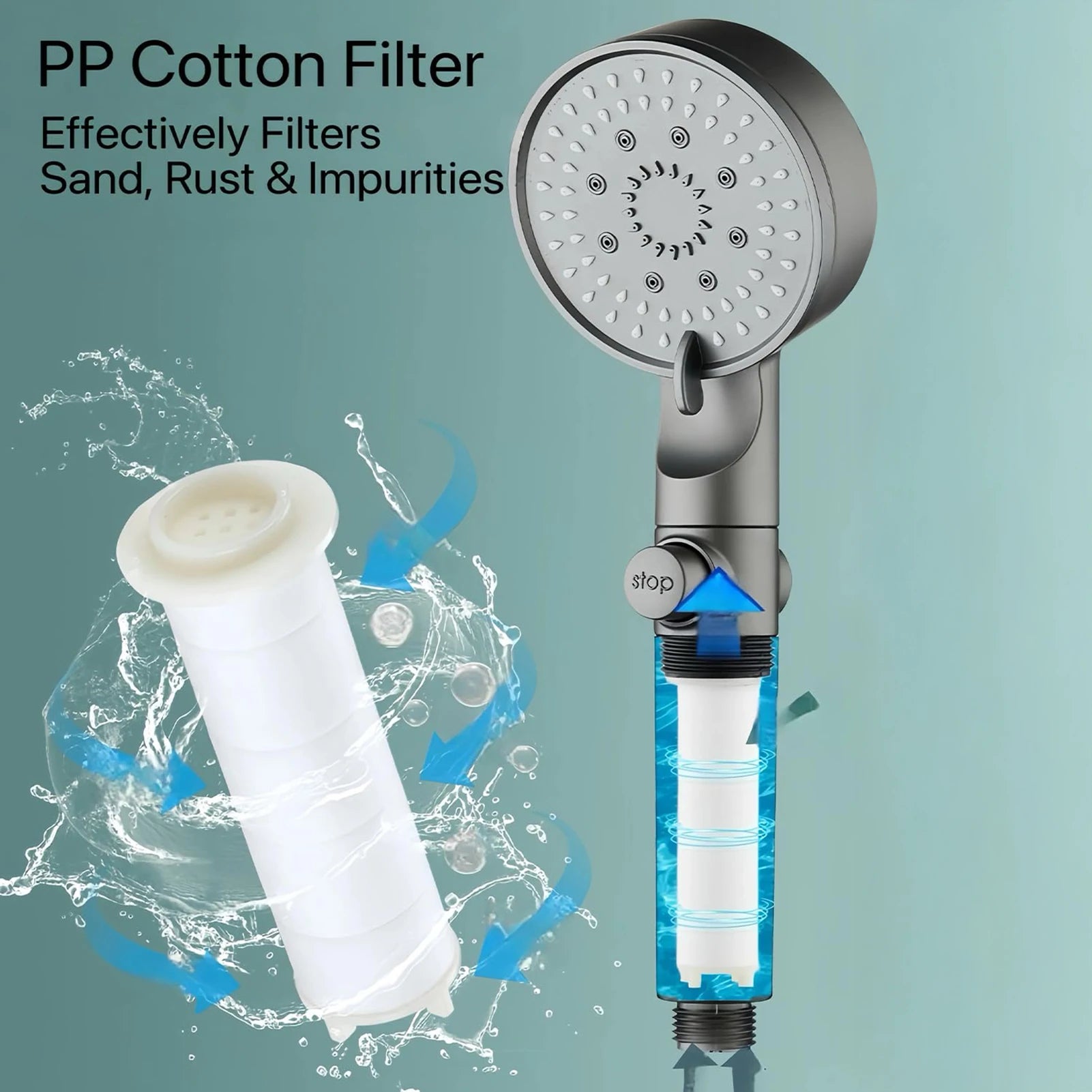 Bathroom Hand Held Shower Head Water Saving Pressure Shower Device for Cleaning Tile Corner Toilet Peaceful Pleasures Health and Wellness