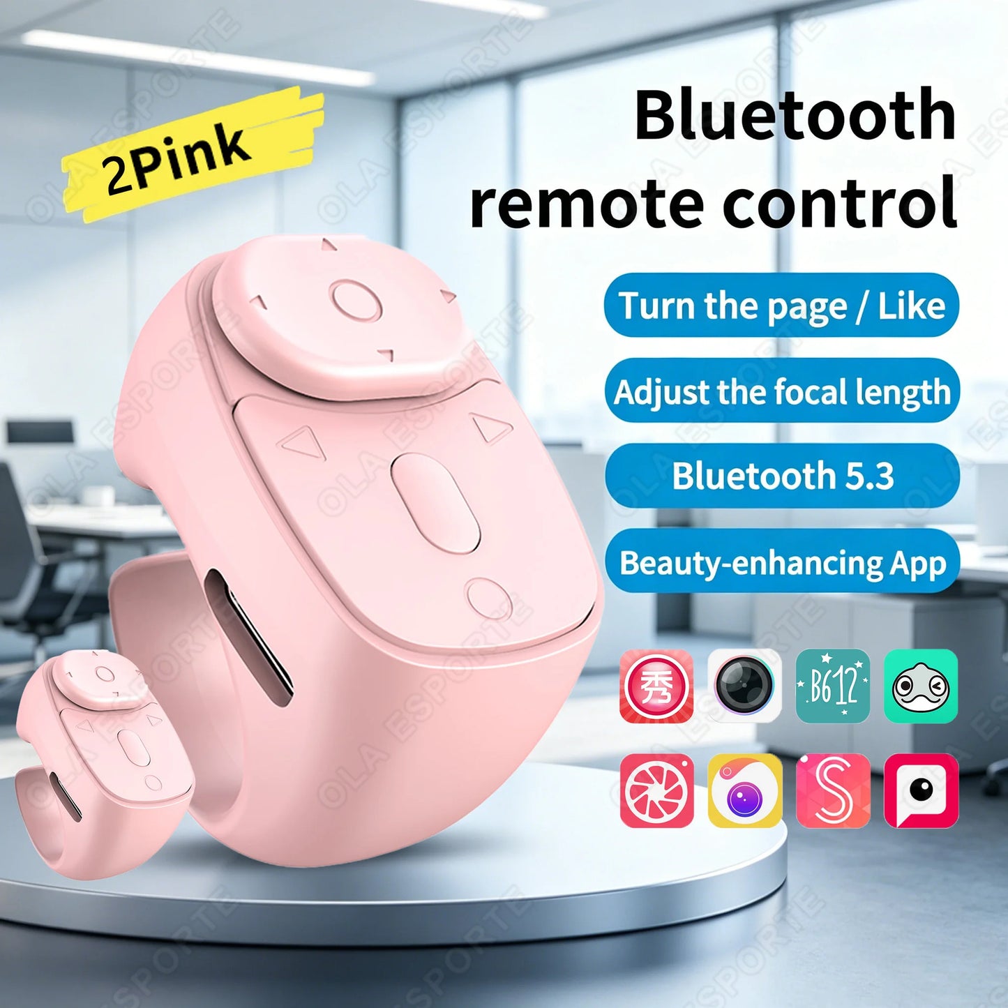 2026 New JX-11 Roller Fingertip Ring Remote Control Wireless Bluetooth Mobile Selfie Mice Video Automatic Page Turner Browsing Peaceful Pleasures Health and Wellness 2Pk