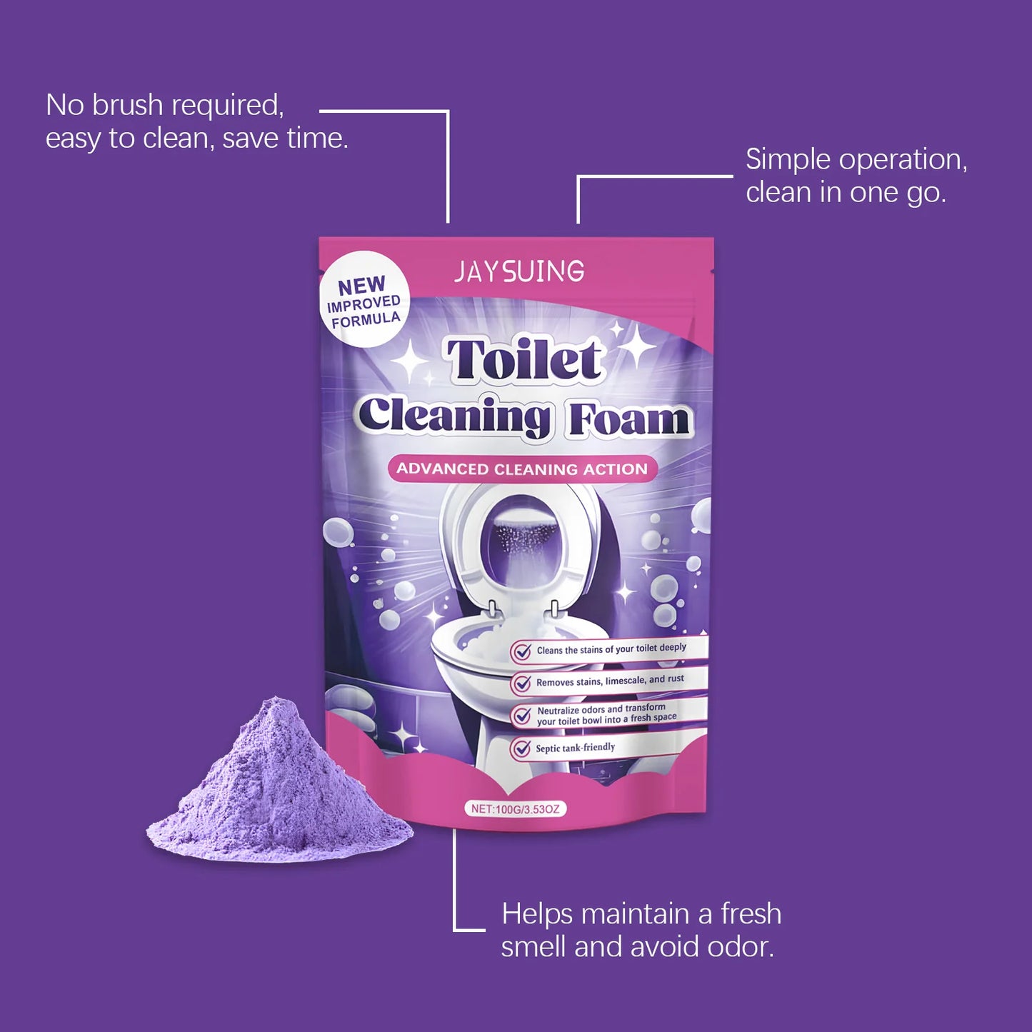Toilet Cleaner Powder 100g – Descaling, Stain & Odor Remover