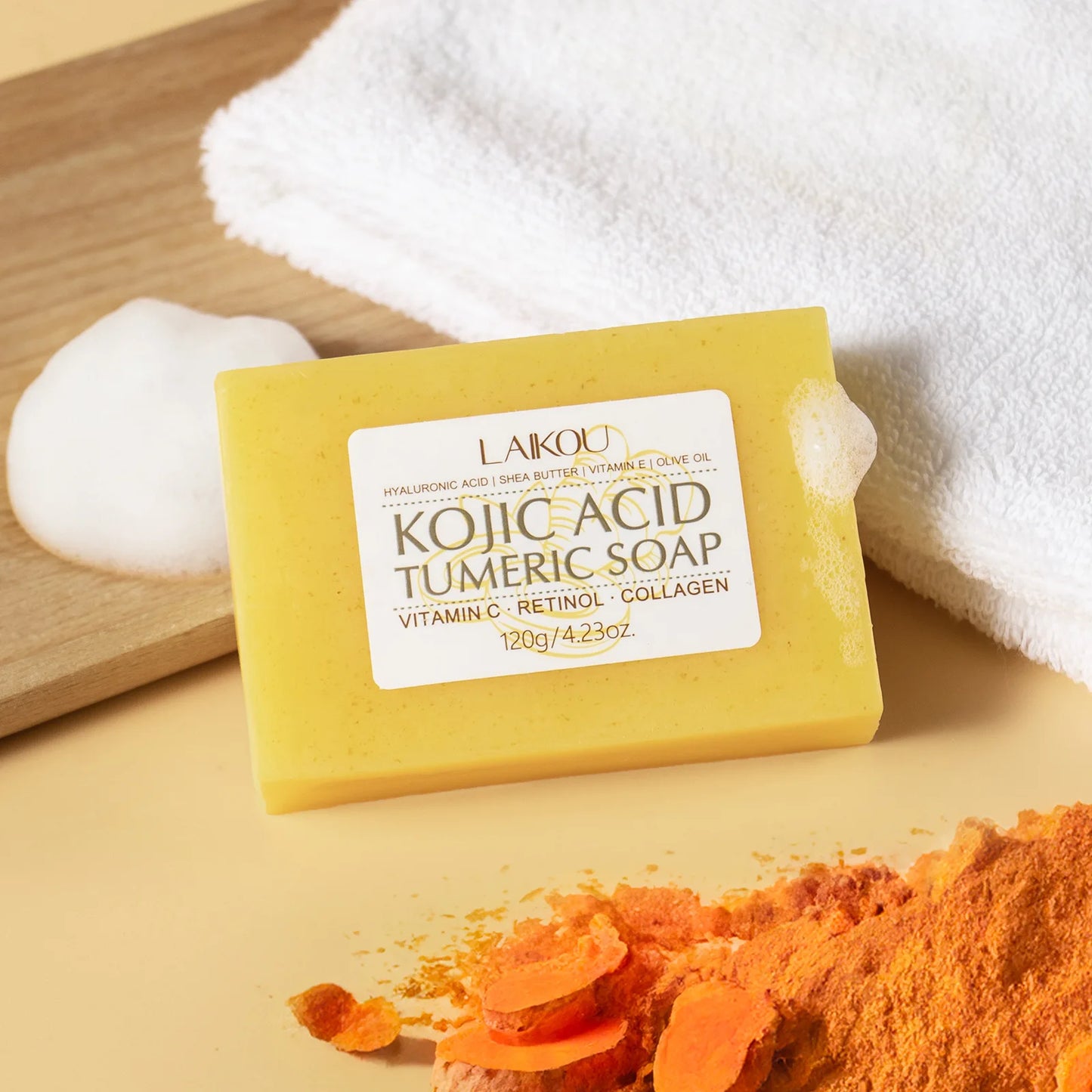 LAIKOU Kojic Acid Soap – Brightening Anti-Acne Face & Body Wash