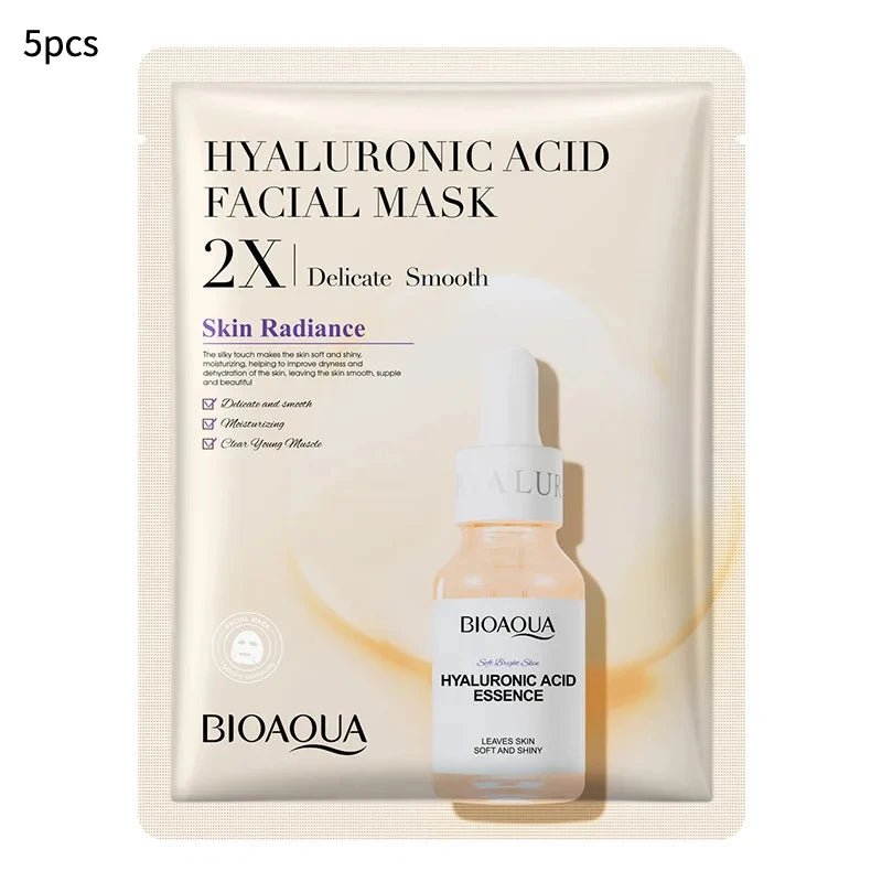 20pcs/5pcs Centella Collagen Face Mask VC Moisturizing Refreshing Sheet Masks Hyaluronic Acid Facial Mask Skin Care Products Peaceful Pleasures Health and Wellness HYALURONIC ACID 5p