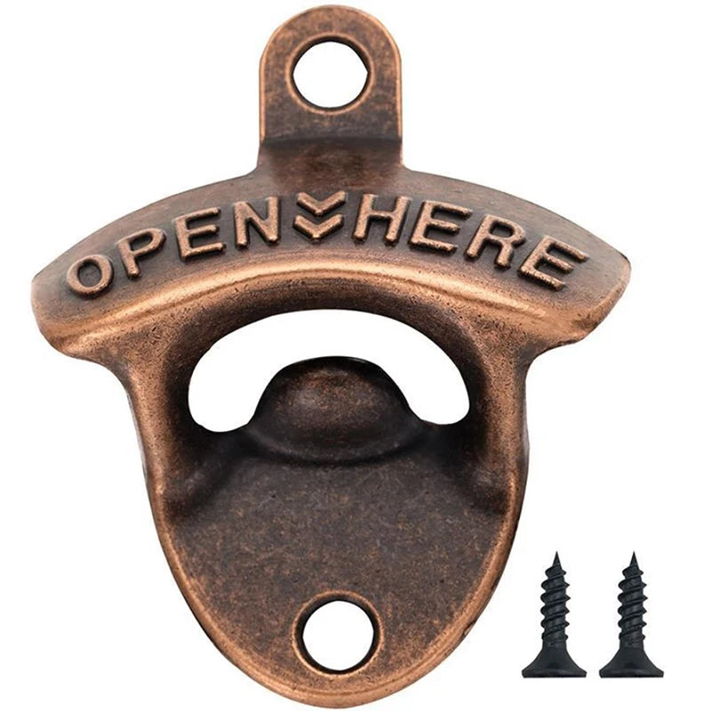 Wall-Mounted Bottle Opener | Stainless Steel Bar & Kitchen