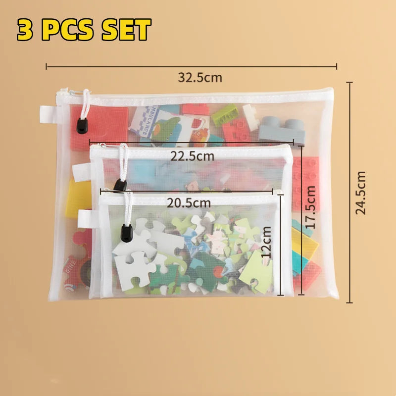 Mesh Zipper Storage Bags | Waterproof Nylon Organizer Pouches