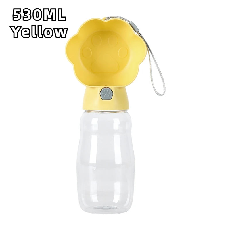 530ML Large Dog Water Bottle For Small Big Dogs Portable Travel Pet Drinking Bottle Water Container Puppy Cat Drinker Feeder Peaceful Pleasures Health and Wellness YELLOW