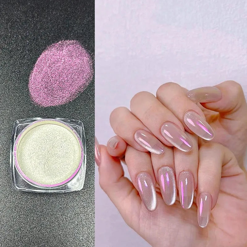 Icy Aurora Holographic Nail Glitter Powder | Polarizing Shine 1g
