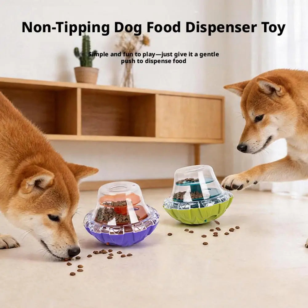 Dog & Cat Slow Feeder Wobble Tumbler Treat Dispenser Toy Slow Feeder Puzzle Toy Peaceful Pleasures Health and Wellness