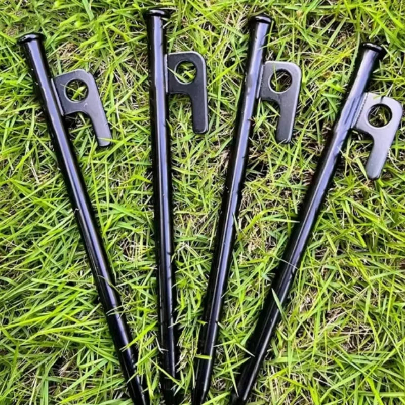 4Pcs/8 Inch Outdoor Tent Nail Tent Pegs Heavy Duty Steel Tent Stakes for Camping Canopy Awning Tent Camping Ground Peaceful Pleasures Health and Wellness 4pcs