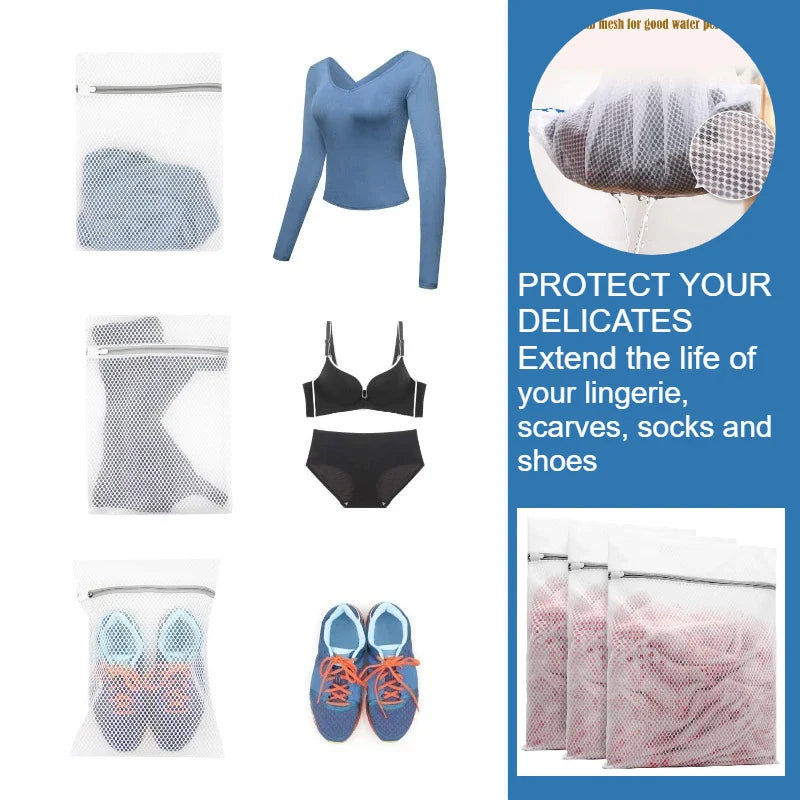 Mesh Laundry Bags – Reusable Honeycomb Polyester, Multi-Pack