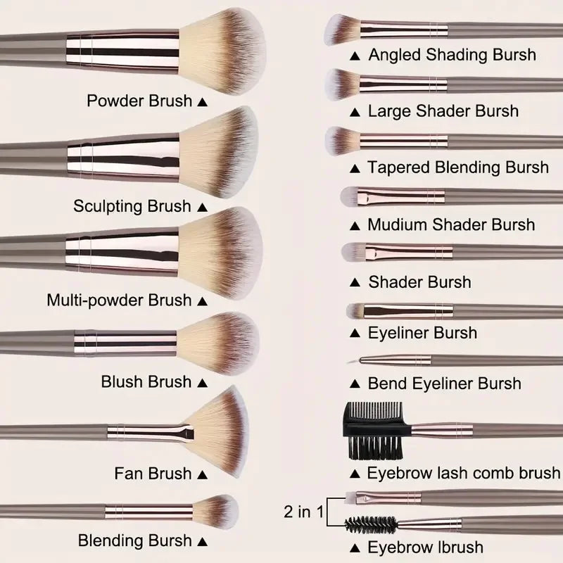 RUNTOIN Makeup Brush Set 3–20 Pcs | Soft Synthetic Brushes