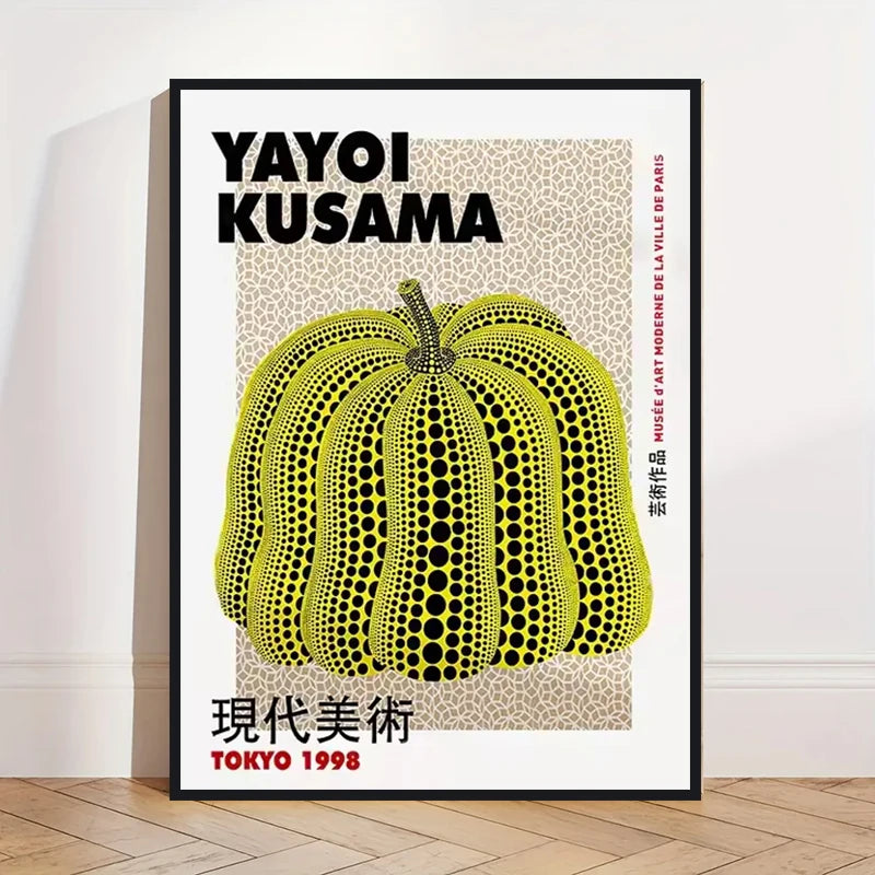 Yayoi Kusama Abstract Pumpkin Canvas Wall Art Print | Unframed