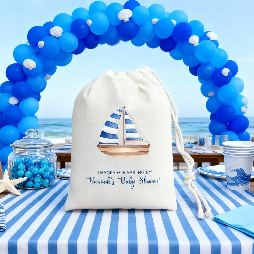Nautical Theme Party Favor Drawstring Bags – 5/10/20 Pack Party Favor Bags Peaceful Pleasures Health and Wellness