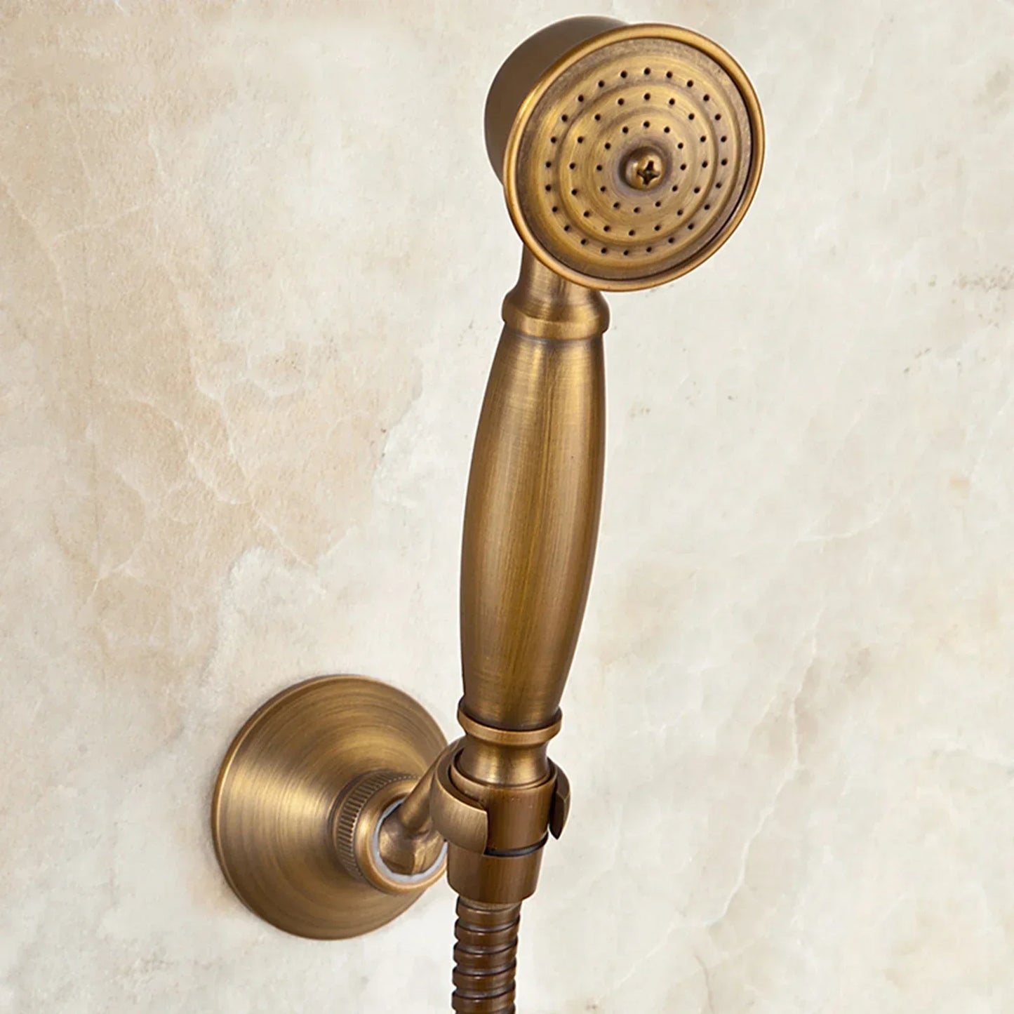 Brass Wall-Mounted Shower Head Holder | Adjustable Bracket