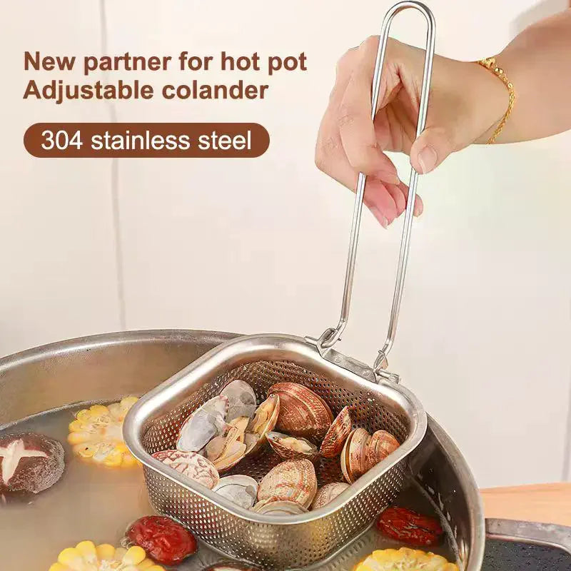 Stainless Steel Pasta Basket Strainer | Noodles & Dumplings