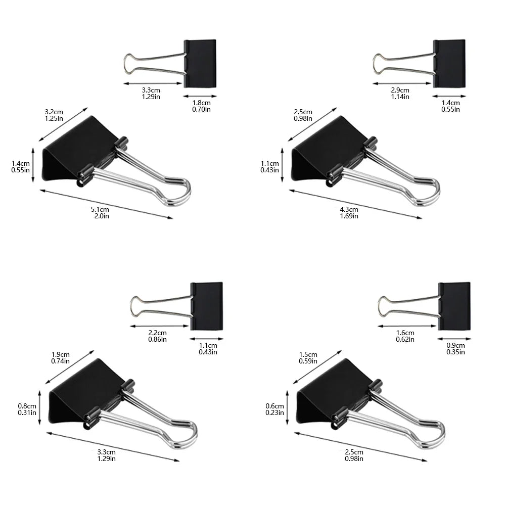 Metal Binder Clips 10-Pack – Fold Back Clamps 15–32mm