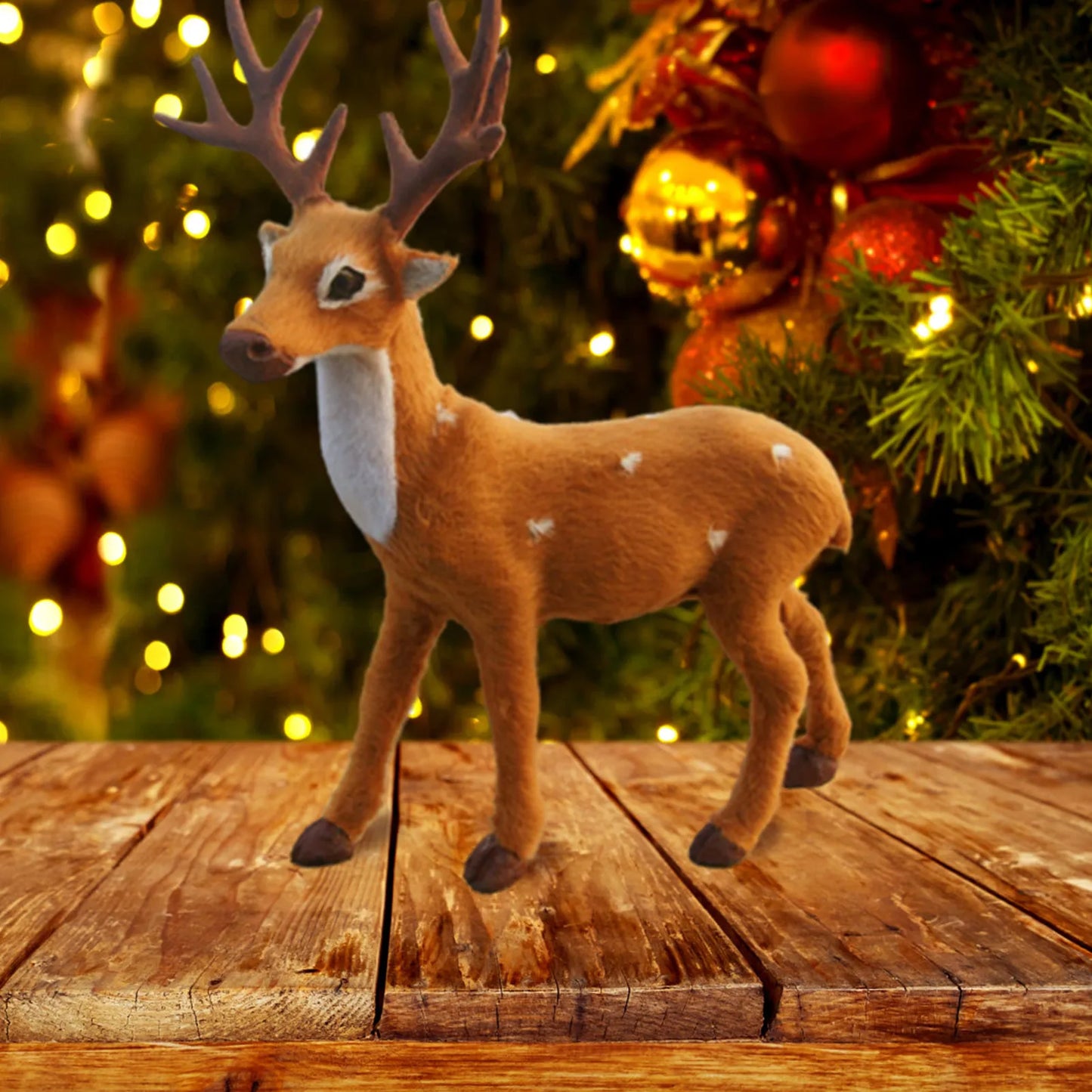 Christmas Deer Decoration Mini Reindeer Statue for Window Display Tabletop Counter Holiday Ornament Xmas Decor Peaceful Pleasures Health and Wellness