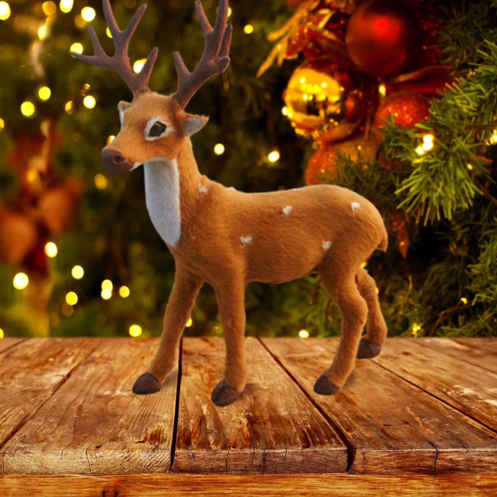 Christmas Deer Decoration Mini Reindeer Statue for Window Display Tabletop Counter Holiday Ornament Xmas Decor Peaceful Pleasures Health and Wellness
