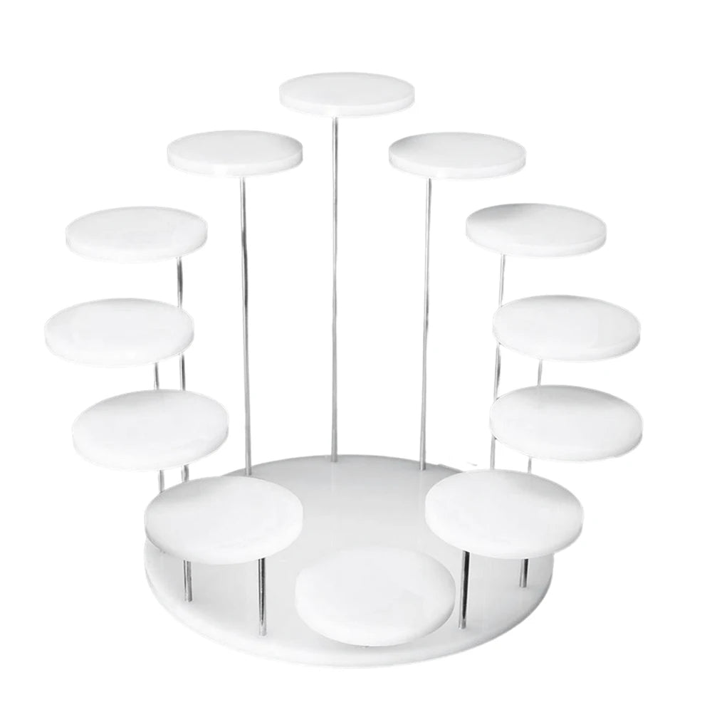 Multi-Layer Cupcake Stands Round Pastry Cake Rack Holder Tray for Baby Shower Wedding Birthday Decoration Cake Stand gass Peaceful Pleasures Health and Wellness F