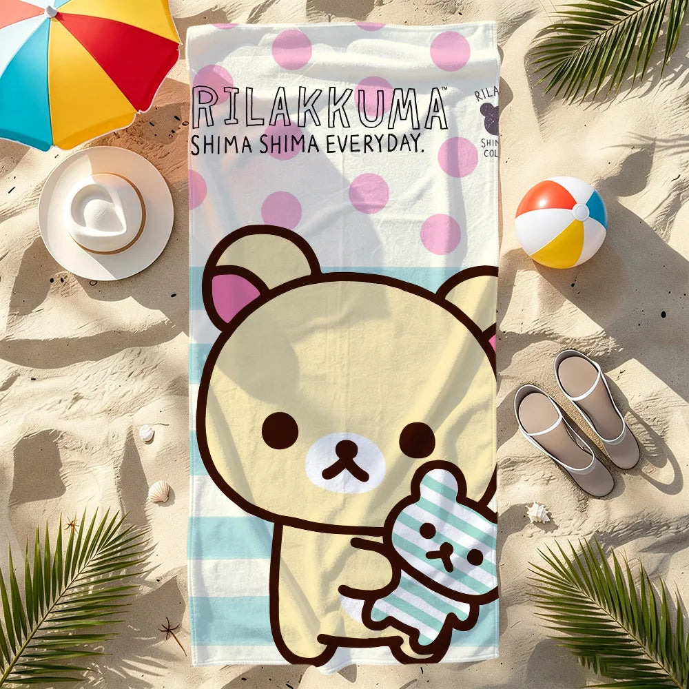 Rilakkuma Cartoon Beach Towel | Quick Dry Soft Pool Towel