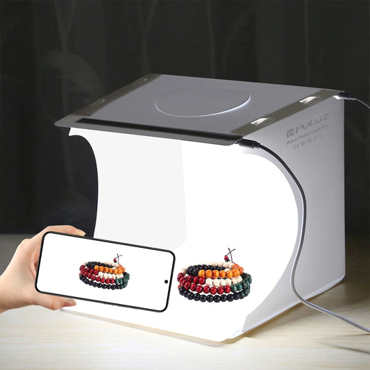 PULUZ 20cm LED Photo Studio Light Box Kit | 6 Backdrops