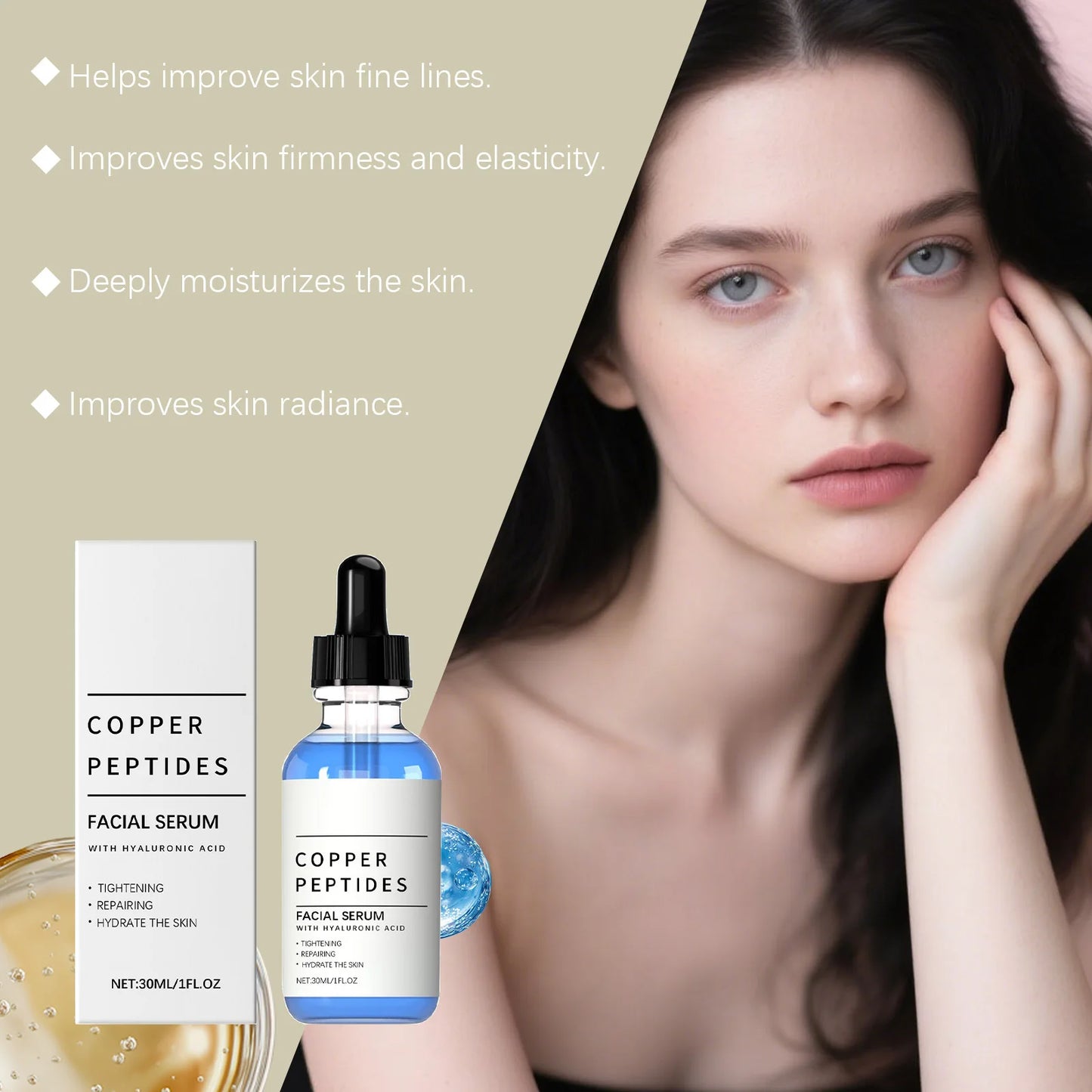 Copper Peptide Serum with Hyaluronic Acid | Firming, 30ml