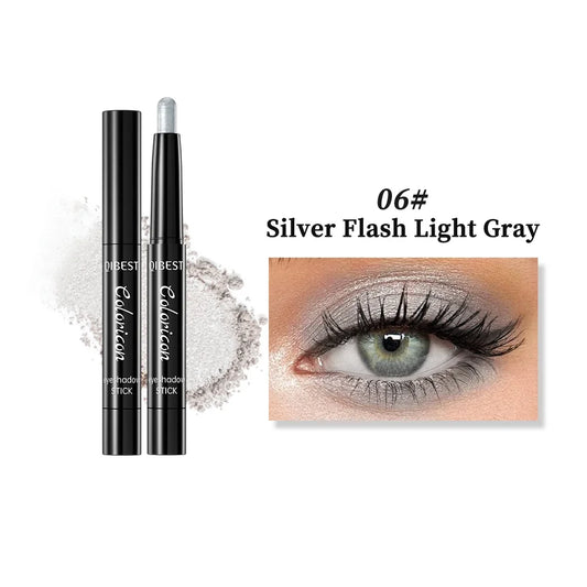 QIBEST Pearlescent Eyeshadow Stick Lasting Glitter Shimmer Colorful Eye Shadow Pencil Makeup Highlighter Brighten Lying Silkworm Peaceful Pleasures Health and Wellness 06