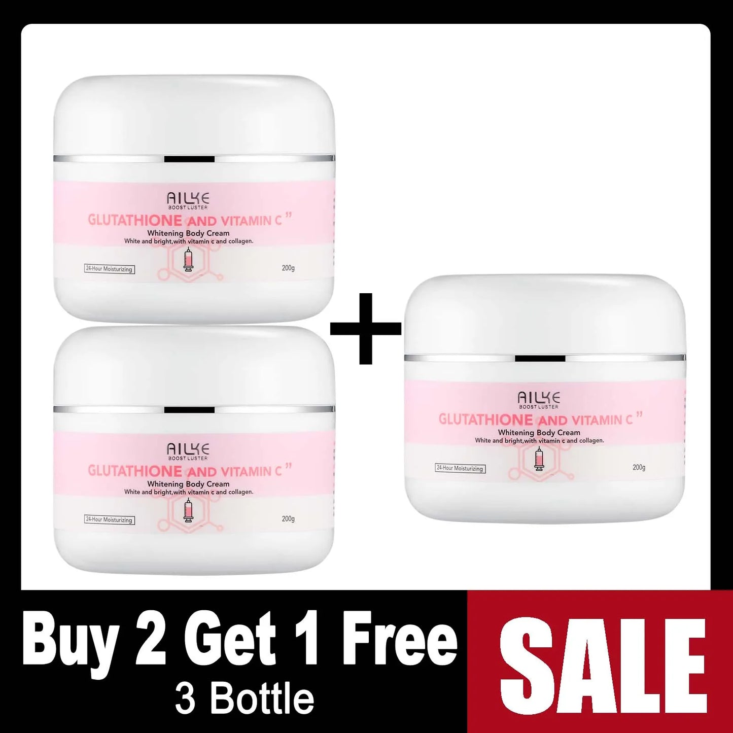 AILKE Glutathione & Vitamin C Brightening Body Cream 200ml