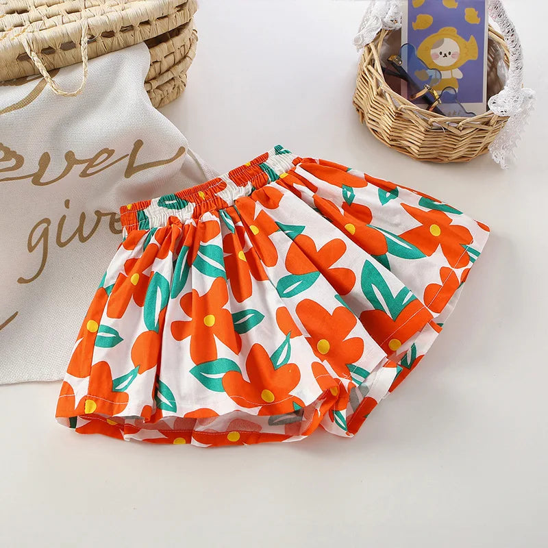 Girls Floral Culottes Wide-Leg Beach Shorts | Ages 4–6