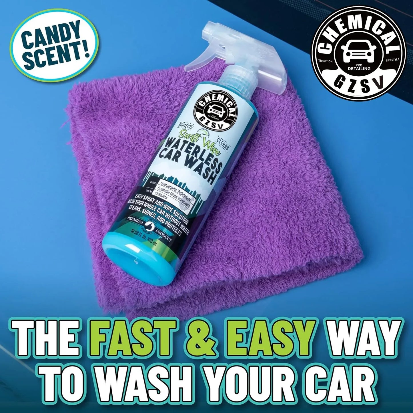 Chemical Swift Wipe Waterless Car Wash Safe for Cars Trucks Motorcycles RVs Peaceful Pleasures Health and Wellness