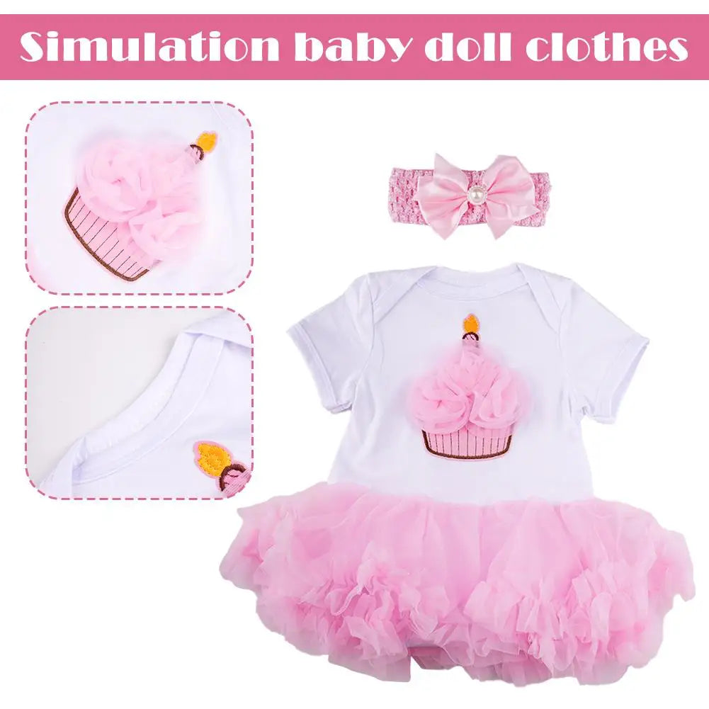 Dolls Clothes Pink Princess Dress 20- Reborn Doll Girl Clothing Fits