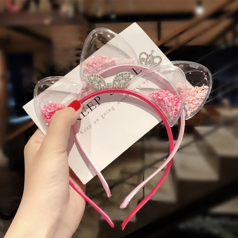 Cute Shining Sequin Cat Ears Hairband Girls Sweet Princess Headband