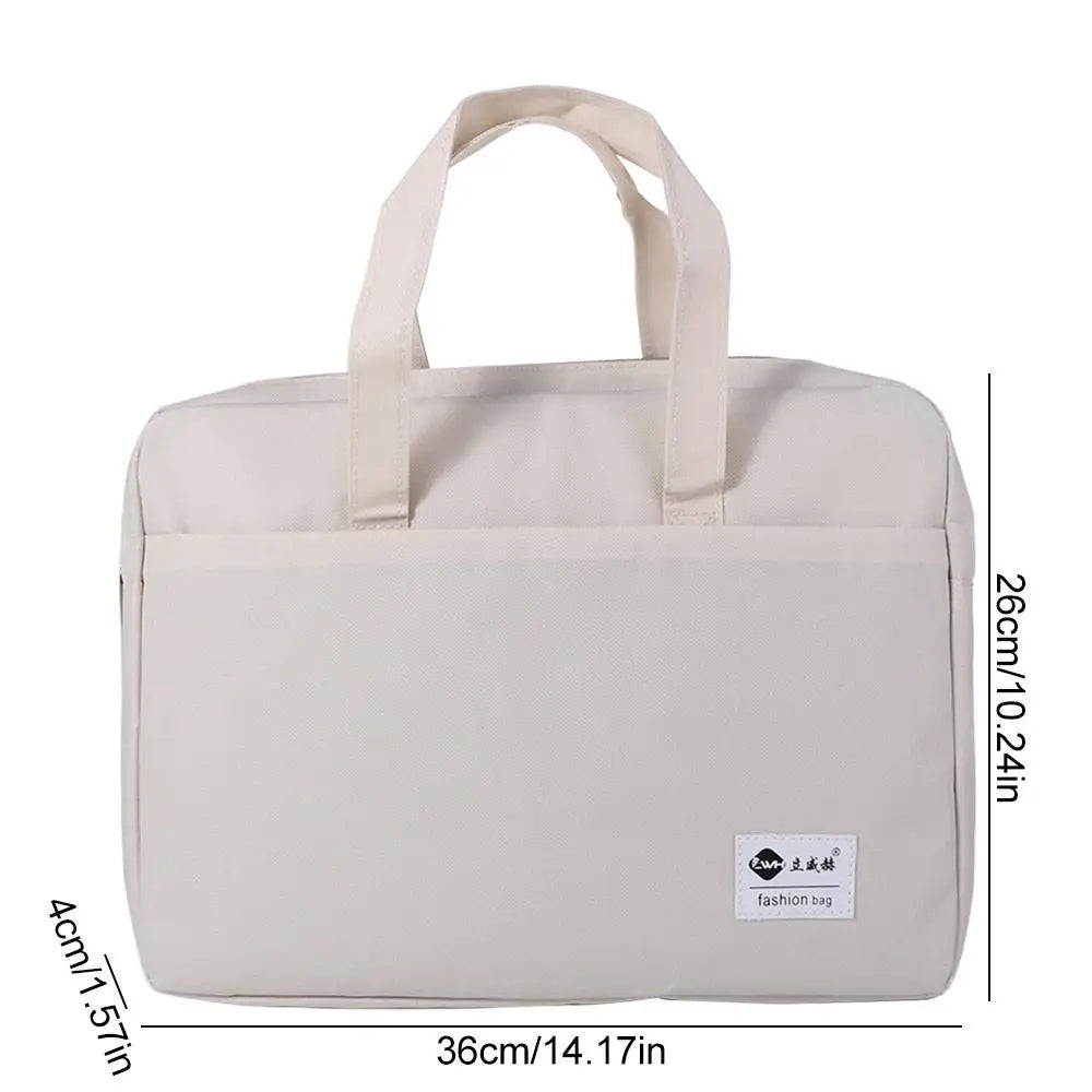 Large Capacity Document Storage Bag Double Layer Waterproof Book Storage Bag Oxford Cloth with Handle A4 File Organizer Peaceful Pleasures Health and Wellness