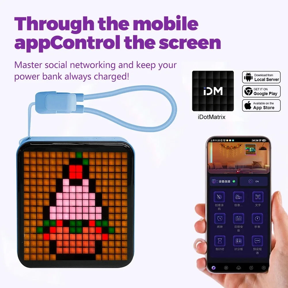 DIY LED Pixel Panel Display – Bluetooth App Gaming Room Night Light